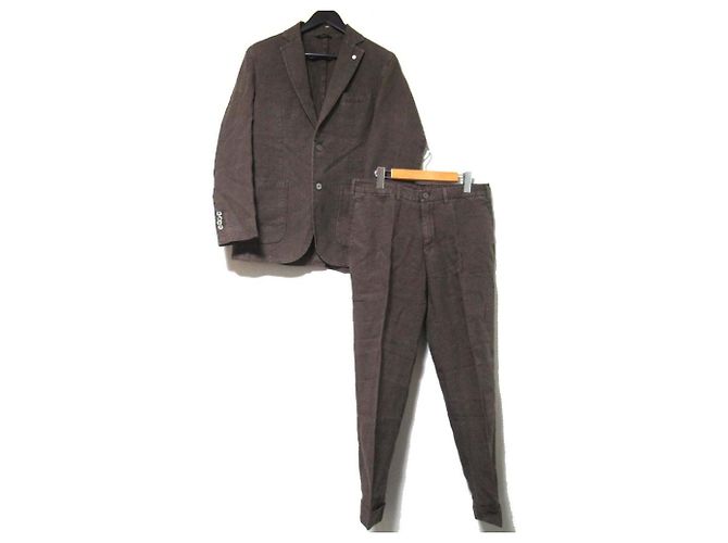 Autre Marque L.B.M.1911 Leinen-Anzug-Set Braun