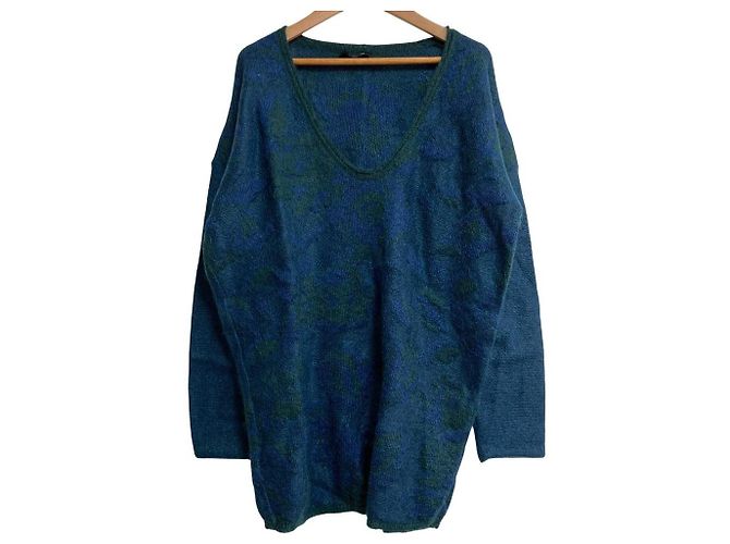 Autre Marque MAX&CO Mohair-Strick mit V-Ausschnitt Grün