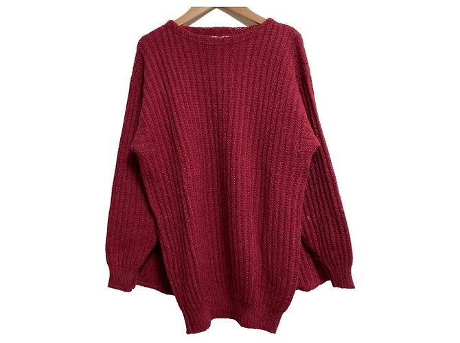 Autre Marque Les Copains Alpaka-Strickpullover Braun Bordeaux