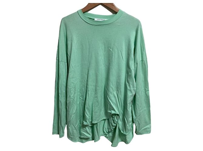 Autre Marque ENFOLD T-SHIRT DE MANGAS COMPRIDAS ASSIMÉTRICA COM DRAPEADO Verde