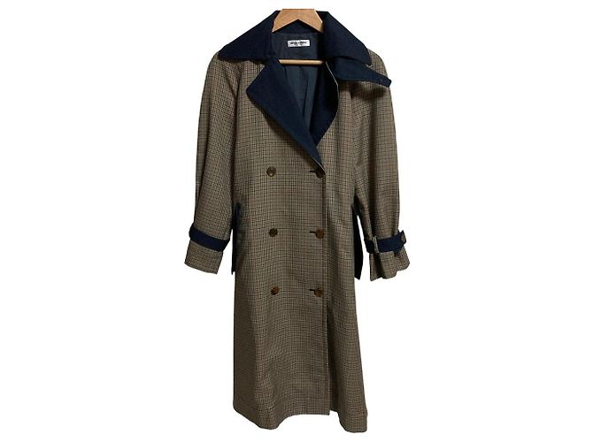 Mila Schön mila schon Houndstooth 2way Trench Coat Kleid Set Grün Khaki