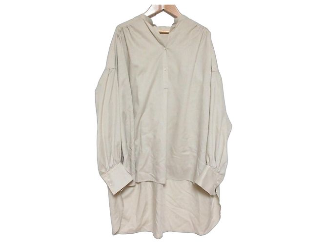 Autre Marque Blusa arricciata Chaos Cupra Twill Beige