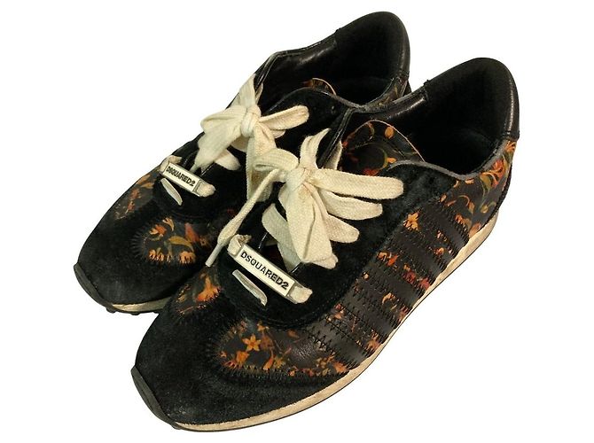 Autre Marque Baskets Dsquared2 en daim avec imprimé floral Noir