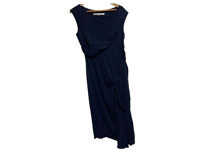 Autre Marque Robe sans manches en soie Diane von Furstenberg Bleu Bleu Marine