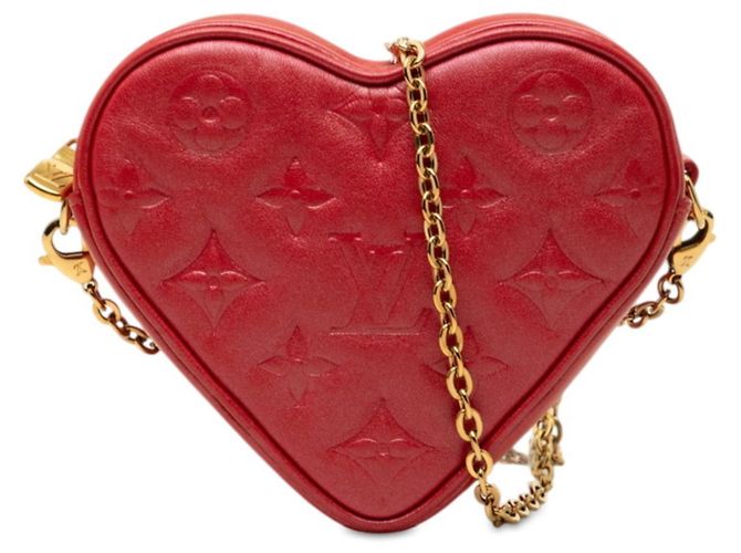 Borsa a tracolla Louis Vuitton Monogram Heart on Chain Rosso