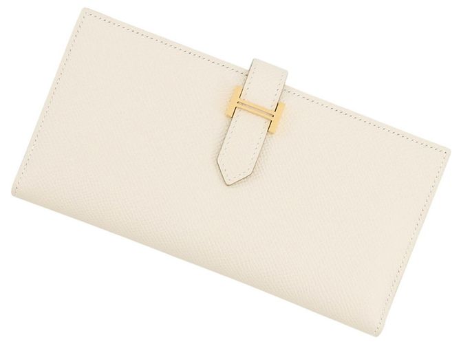 Hermès Hermes Bearn Soufflé Long Wallet Cream