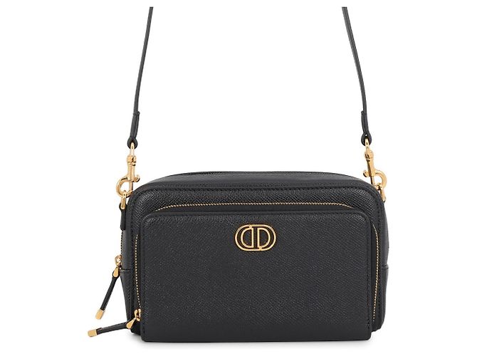 Borsa a tracolla Christian Dior in pelle nera Nero