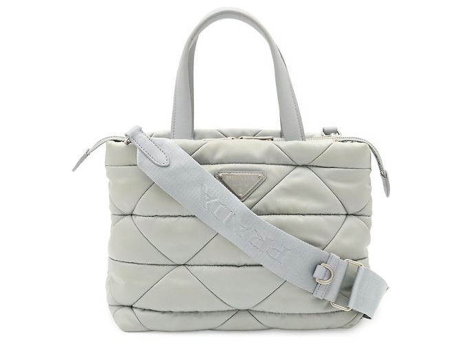 Mala Tote Pequena Acolchoada Prada Azul