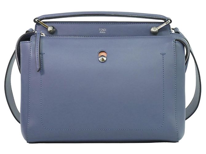 Borsa Convertible Fendi DotCom in Pelle Medium Blu