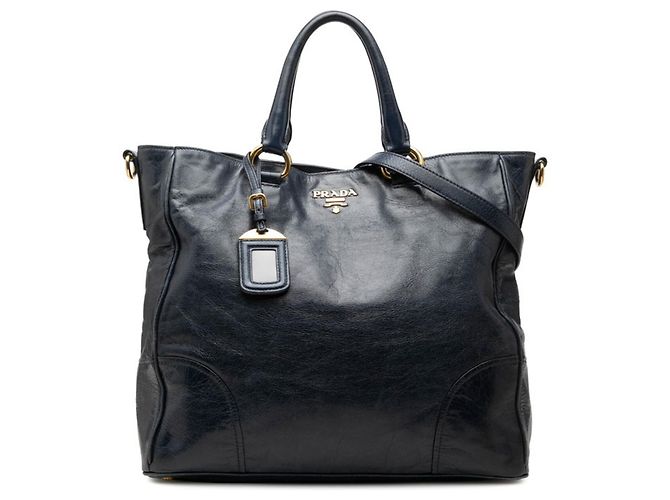 Bolsa Prada Vitello Shine Azul marinho