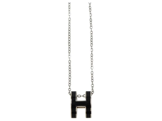 Hermès Collana Hermes Pop H in Nero e Argento
