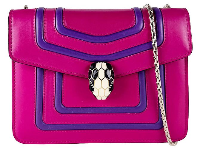 Bulgari Bolsa de Ombro Bvlgari Serpenti Forever Roxo
