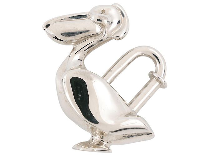 Hermès Charm per borsa Hermes Silver Padlock Pelican Argento