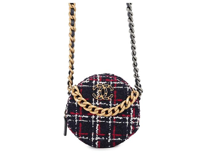 Bolsa de Ombro Chanel Matelassé com Corrente Rosa Branco Azul marinho