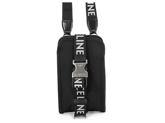 Céline Celine Shoulder Pouch Noir Blanc