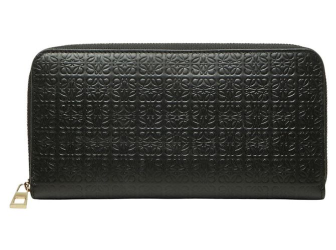 Portafoglio lungo con zip Loewe Repeat Anagram Round Nero