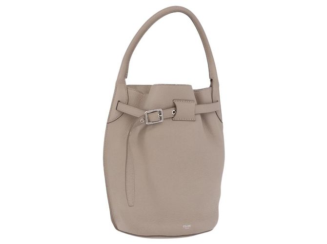 Céline CELINE Big Bag Bucket Hand Bag Leather Gray Silver Auth 199121V Braun Silber