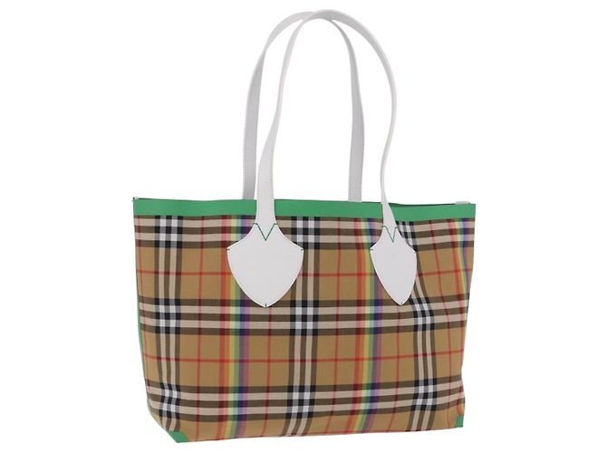 Borsa Tote BURBERRY Nova Check Canvas Beige Auth ka5820V
