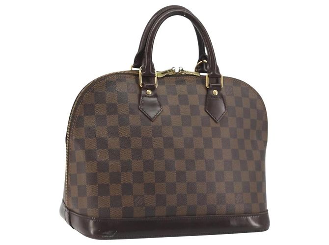 Bolsa de mão LOUIS VUITTON Damier Ebene Alma N51131 LV Auth 196316
