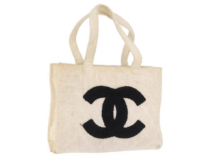 Bolso Tote CHANEL COCO Mark Pile White Black CC Auth BA15283 Negro Blanco