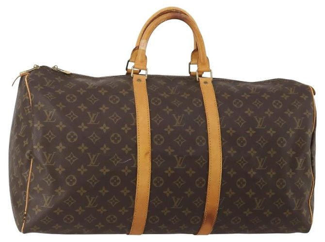LOUIS VUITTON Monogram Keepall 55 Boston Bag M41424 LV Auth 196101 Monogramme
