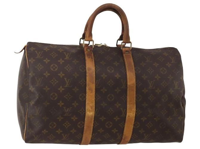 LOUIS VUITTON Monogram Keepall 45 Boston Bag M41428 LV Auth 196676 Monograma