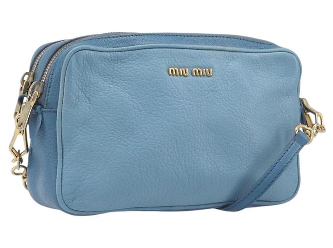 Borsa a tracolla Miu Miu in pelle blu e oro Auth 200239A D'oro