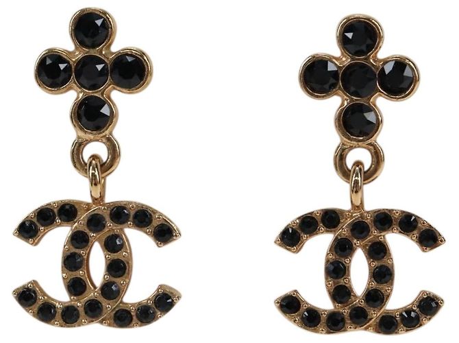 CHANEL COCO Mark Pierce Metal Gold Tone CC Auth 196718M