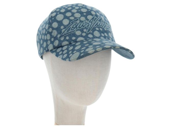 LOUIS VUITTON Casquette Infinity Dot Hat Denim Blue M7062M LV Auth BA15279M Azul