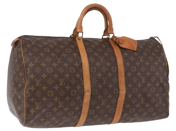 LOUIS VUITTON Monogram Keepall 55 Boston Bag M41424 LV Auth 196429 Monograma
