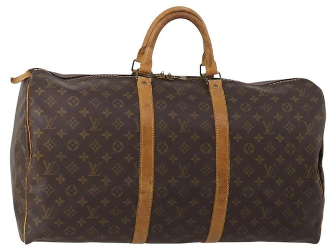 LOUIS VUITTON Monogram Keepall 55 Boston Bag M41424 LV Auth 196261 Monogramma