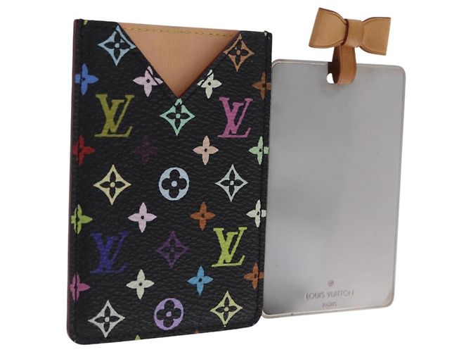 LOUIS VUITTON Monogram Multicolor Etui Specchio a mano Nero M92651 LV Auth 199163V