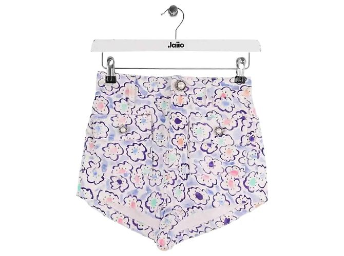 Mini shorts in cotone blu Alessandra Rich