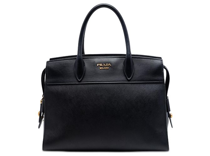 Borsa Esplanade Prada in Saffiano e City Calf nera Nero