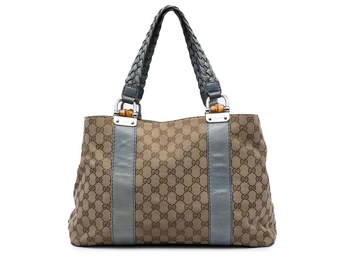 Tote Gucci Medium GG Canvas Bamboo Libeccio Bege
