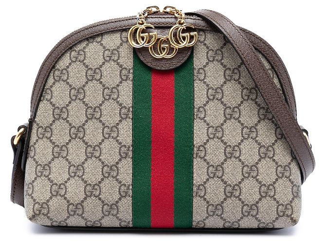 Borsa a tracolla Gucci Small GG Supreme Web Ophidia Dome Beige