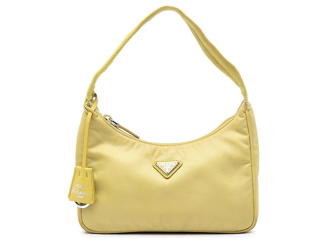 Bolso de hombro Prada Mini Tessuto Re Edition 2000 Amarillo