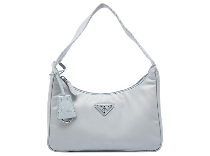 Bolso de hombro Prada Mini Tessuto Re Edition 2000 Gris