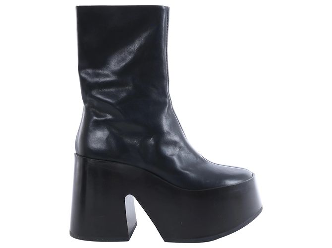 Jil Sander Leather Boots in Black, Size EU 38