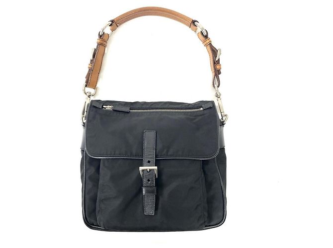 Borsa a tracolla Prada Triangle Logo Nero