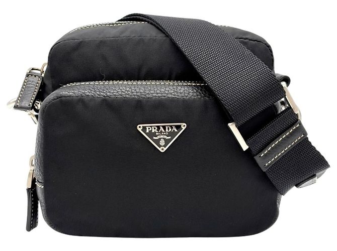Prada Mini borsa a tracolla logo PRADA Nero