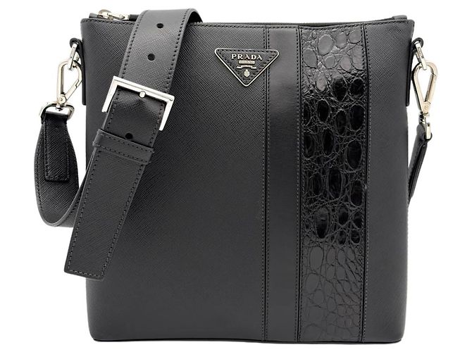 Borsa a tracolla e spalla Prada Saffiano Nero