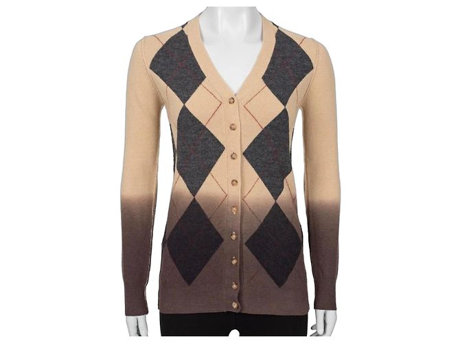 Dolce & Gabbana Argyle Cardigan Braun Beige Anthrazitgrau