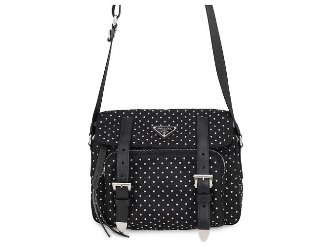 Borsa a tracolla Prada in nylon nero