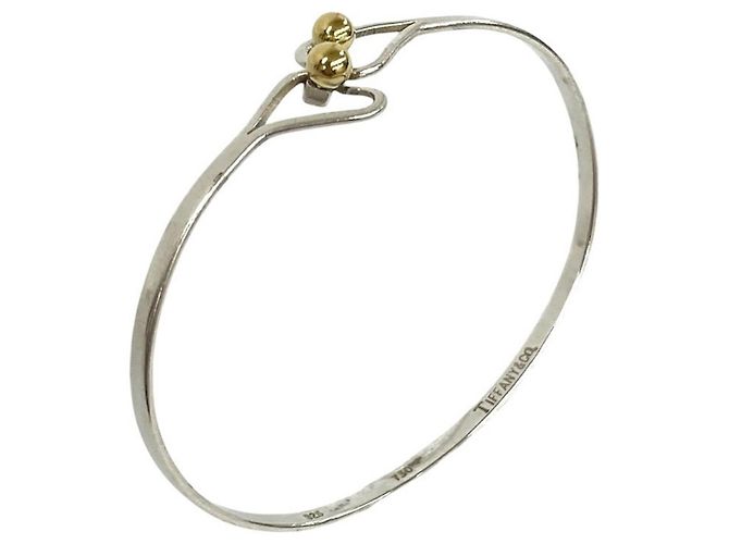 Tiffany & Co Bracciale Tiffany Vintage Hook & Eye Heart Bangle Argento D'oro