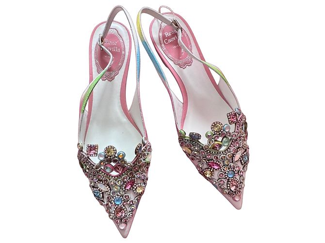 Zapatos planos slingback con joyas blancos para mujer Rene Caovilla Multicolor
