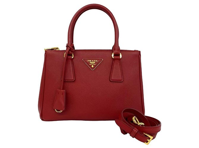 Bolsa Prada Galleria em couro Saffiano Vermelho