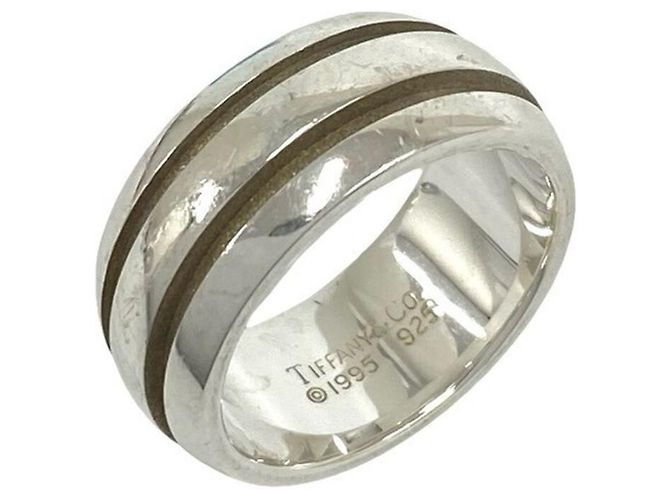 Tiffany & Co Tiffany Vintage Grooved Double Line Ring Silber