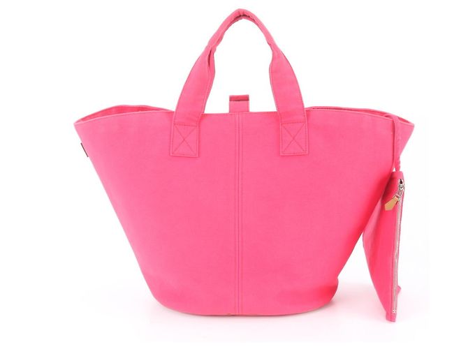 Hermès Hermes Panier de Plage PM Leather Tote Bag Rosa