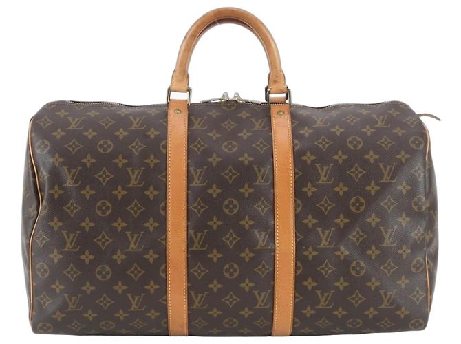 Sac Boston Louis Vuitton Monogram Keepall 50 Marron